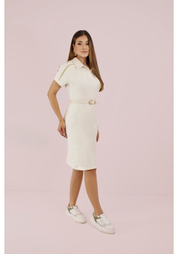 Vestido Sophia Em Malha Naturalle Branco Nitido Outono/Inverno 2026