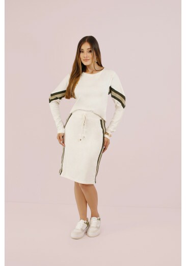 Conjunto Bianca Em Malha Naturalle Off White Nitido Outono/Inverno 2026