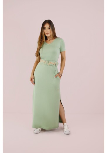 Vestido Jessica Em Malha New York Verde Nitido Outono/Inverno 2026
