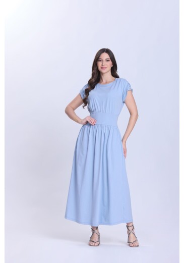 Vestido Elisangela Em Malha De Algodão Azul Hapuk Primavera/Verão 2027