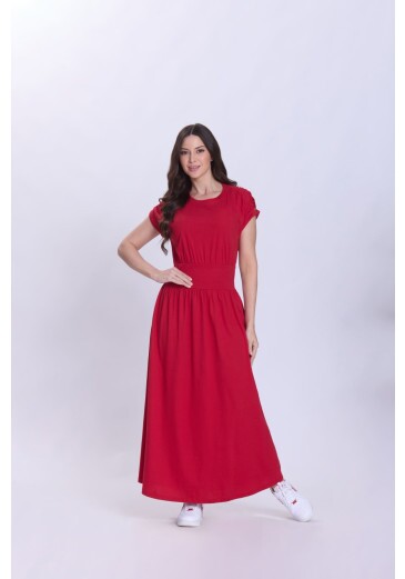 Vestido Elisangela Em Malha De Algodão Vermelho Hapuk Primavera/Verão 2027