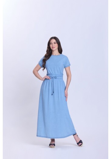 Vestido Malu Em Malha Denim Azul Claro Hapuk Primavera/Verão 2027