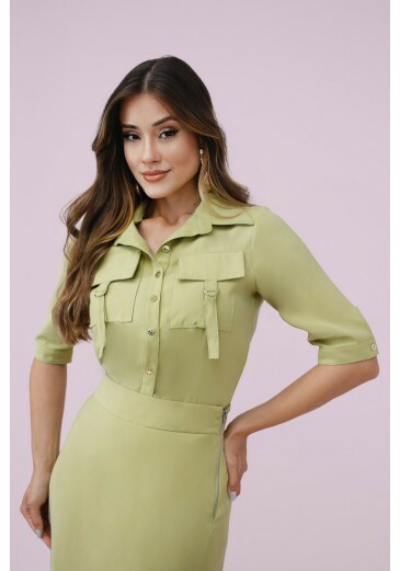Camisa Lavinia Em Camisaria Verde Nitido Primavera/Verão 2027