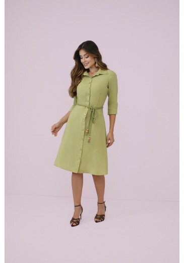 Vestido Luana Em Modal Touch De Viscose Verde Nitido Primavera/Verão 2027