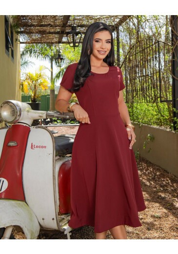 Vestido Nathalia Em Crepe Maria Amore Primavera/Verão 2027