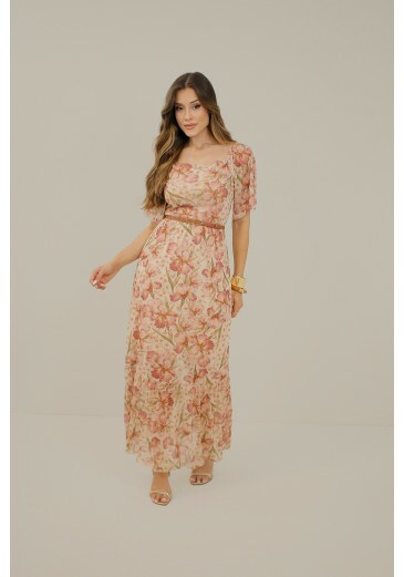 Vestido Melina Em Tule Com Estampa Exclusiva Nitido Primavera/Verão 2027