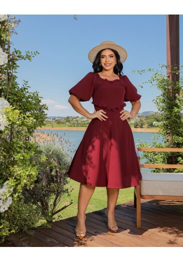 Vestido Grace Em Crepe Bordo Maria Amore Primavera/Verão 2027