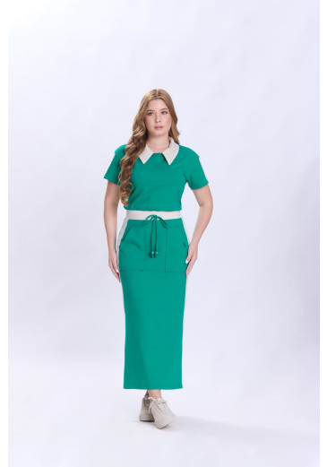 Vestido Georgina Em Moletinho Verde Hapuk Primavera/Verão 2027