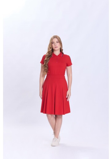 Vestido Stella Em Malha Algodão Sustentavel Vermelho Hapuk Primavera/Verão 2027