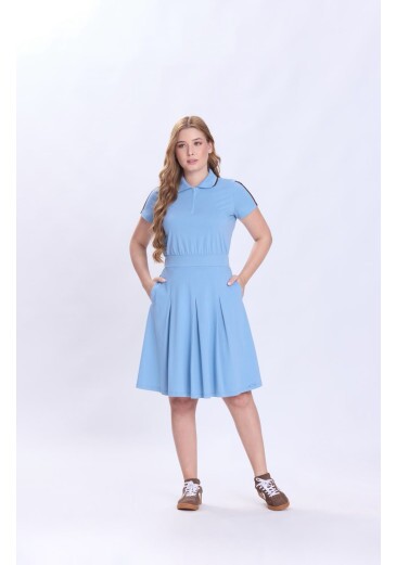 Vestido Stella Em Malha Algodão Sustentavel Azul Hapuk Primavera/Verão 2027