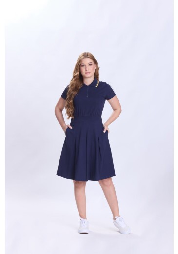 Vestido Stella Em Malha Algodão Sustentavel Azul Marinho Hapuk Primavera/Verão 2027