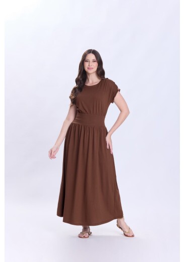 Vestido Elisangela Em Malha De Algodão Marrom Hapuk Primavera/Verão 2027