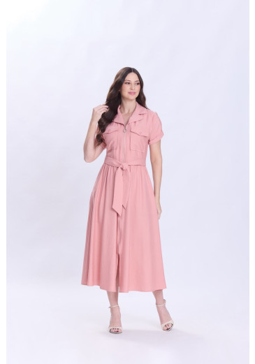 Vestido Eva Em Tecido Plano De Viscose Rosa Hapuk Primavera/Verão 2027