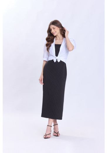Vestido Dafne Em Tricoline Preto Hapuk Primavera/Verão 2027