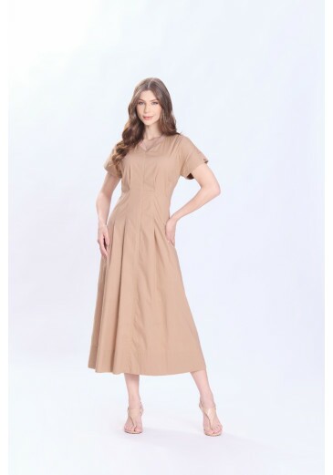 Vestido Ediane Em Tricoline Bege Hapuk Primavera/Verão 2027