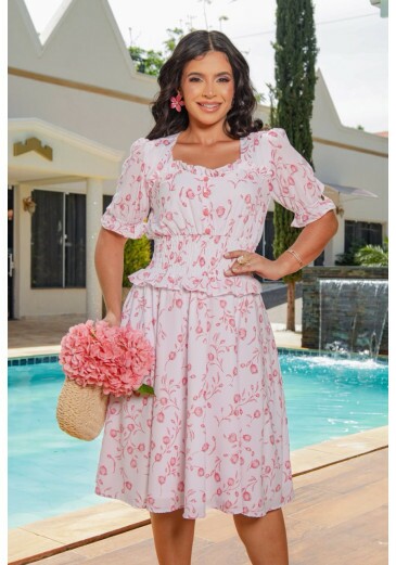 Vestido Sandra Em Sedinha Rosa Maria Amore Primavera/Verão 2027