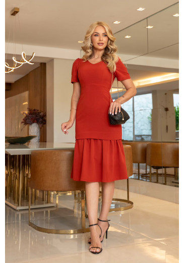 Vestido Catarina Em Crepe Vermelho Maria Amore Primavera/Verão 2027