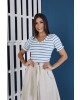 Blusa Canelada Azul Tata Martello