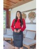 Conjunto Blusa Gola Laço Maria Amore 
