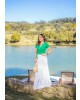 Conjunto Blusa Transpassada Verde Boutique K 