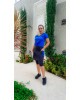 Conjunto Saia com Shorts Azul Moda Fitness