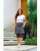 Conjunto Saia com Shorts Branco Moda Fitness