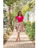 Conjunto Saia Evasê Estampada Maria Amore
