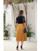 Conjunto Saia Plissada Mostarda Kauly