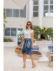 Saia Barra Desfiada Raje Jeans