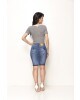 Saia Jeans Barra Escura Laura Rosa