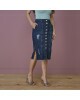 Saia Jeans com Botões Tatá Martello