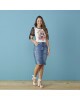 Saia Jeans com Recortes Tatá Martello