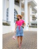 Saia Sino com Botões Raje Jeans