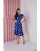 Vestido Ciganinha Poá Azul Tata Martello 