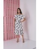 Vestido Ciganinha Poá Cinza Tata Martello