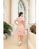 Vestido com Babado Nude Luciana Pais 