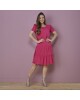 Vestido com Babados Poá Rosa Tatá Martello 