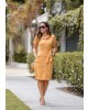 Vestido com Faixa Mostarda Joyaly 