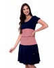 Vestido com Listra Azul-Marinho Hapuk