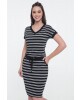 Vestido com Listras Preto Hapuk 