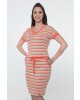 Vestido com Listras Preto Hapuk 