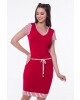 Vestido com Listras Vermelho Hapuk 