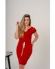 Vestido com Recorte na Gola Vermelho