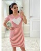 Vestido Coração Listrado Maria Amore