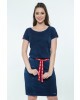 Vestido Denim com Galão Hapuk