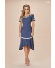Vestido Denin com Aplicação D'azul