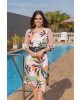 Vestido Detalhe em Tule Rosa  Bella Herança