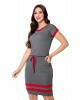 Vestido Detalhe nas Mangas Cinza Hapuk