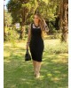 Vestido Detalhe Tule Poá Preto Maria Amore 