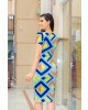 Vestido Estampa Geométrica Azul Boutique K